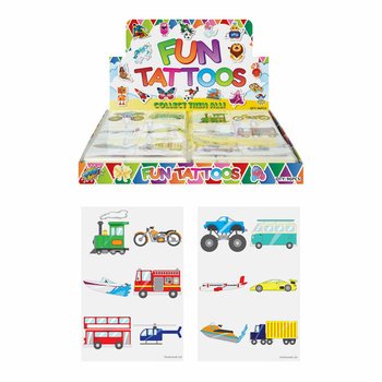 FUN TATTOOS - ΣΧΕΔΙΟ: ΟΧΗΜΑΤΑ ΣΕ DISPLAY (96 τεμ.)