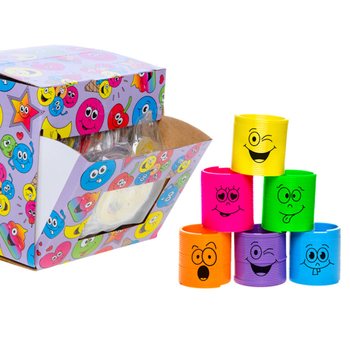 Ελατήρια Slinky με Φατσούλες Smiley σε Σταντ (60 τεμάχια)