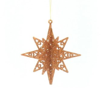 3D Glitter Αστέρι Πορτοκαλί (12 τεμ.)