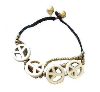 Βραχιόλι Ibiza Κρεμ Peace (1 τμχ)