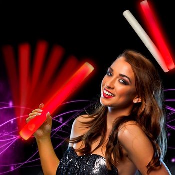 LED Foam Stick Μονόχρωμο - Party Stick - Κόκκινο (24 τμχ.)