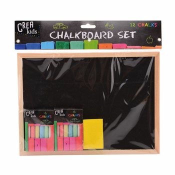 Σετ Μαυροπίνακα CREA KIDS 29x21CM με Κιμωλίες & Σφουγγάρι (12 τμχ.)