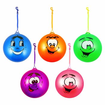 Μπάλα Bungee με Φατσούλα Smiley και Σχοινί Ø 23 cm (24 τμχ.)