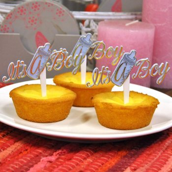 Διακοσμητικά Cupcake Γέννησης - It's a Boy (12 τμχ.)