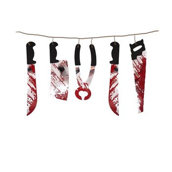 ΑΠΟΚΡΙΑΤΙΚΗ ΓΙΡΛΑΝΤΑ HALLOWEEN ΜΕ ΜΑΤΩΜΕΝΑ ΜΑΧΑΙΡΙΑ – 180 CM (6 τμχ.)