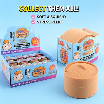 RAGE - Squishy SUGAR EDITION Bun Dumplings ΜΙΚΡΟ (5.3 x 5.3 x 4.1 Cm) Viral 2026 Fidget Toy (24 τεμ.)