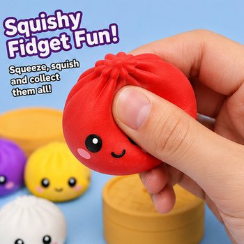 RAGE - Squishy SUGAR EDITION Dumplings Bun &Mu;&Epsilon;&Gamma;&Alpha;&Lambda;&Omicron; (8.5 x 8.5 x 4.8 cm) - Viral 2026 Fidget Toy (12 &tau;&mu;&chi;)