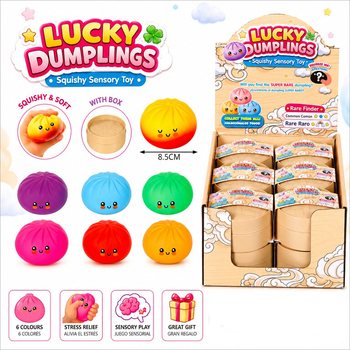 RAGE - LUCKY DUMPLINGS - Squishy Bun Dumplings ΜΕΓΑΛΟ Διαστ. 8.5 x 8.5 x 4.8 εκ. - ΣΕ DISPLAY (12τμχ.)