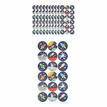FUN STICKERS - ΔΙΑΣΤΗΜΑ - 18 ΑΥΤΟΚΟΛΛΗΤΑ ΑΝΑ ΦΥΛΛΟ (10 τεμ.)