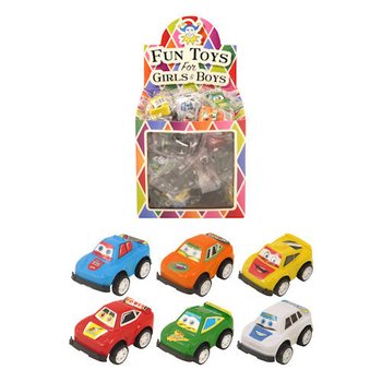 Αυτοκινητάκια Pull Back με Μάτια για Λαχειοφόρο σε Display (60 τμχ.)