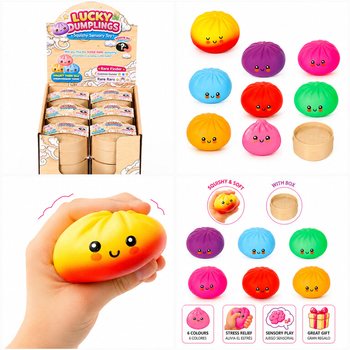 RAGE - LUCKY DUMPLINGS - Squishy Bun Dumplings &Mu;&Epsilon;&Gamma;&Alpha;&Lambda;&Omicron; &Delta;&iota;&alpha;&sigma;&tau;. 8.5 x 8.5 x 4.8 &epsilon;&kappa;. - &Sigma;&Epsilon; DISPLAY (12&tau;&mu;&chi;.)