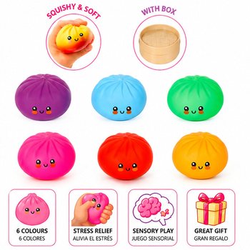 RAGE - LUCKY DUMPLINGS - Squishy Bun Dumplings &Mu;&Epsilon;&Gamma;&Alpha;&Lambda;&Omicron; &Delta;&iota;&alpha;&sigma;&tau;. 8.5 x 8.5 x 4.8 &epsilon;&kappa;. - &Sigma;&Epsilon; DISPLAY (12&tau;&mu;&chi;.)