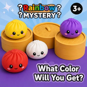 RAGE - Squishy SUGAR EDITION Dumplings Bun &Mu;&Epsilon;&Gamma;&Alpha;&Lambda;&Omicron; (8.5 x 8.5 x 4.8 cm) - Viral 2026 Fidget Toy (12 &tau;&mu;&chi;)