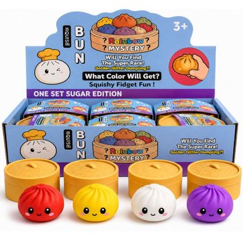RAGE - Squishy SUGAR EDITION Dumplings Bun &Mu;&Epsilon;&Gamma;&Alpha;&Lambda;&Omicron; (8.5 x 8.5 x 4.8 cm) - Viral 2026 Fidget Toy (12 &tau;&mu;&chi;)