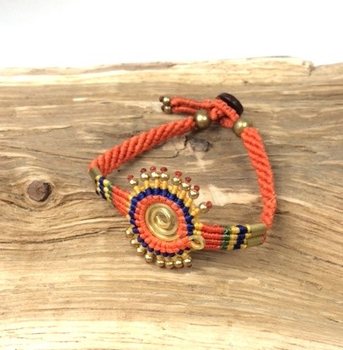 HANDMADE ORIGINALS Βραχιόλι Πορτοκαλί/Καφέ (1 τεμ)