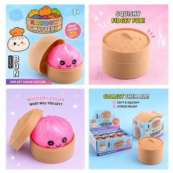 RAGE - Squishy SUGAR EDITION Bun Dumplings &Mu;&Iota;&Kappa;&Rho;&Omicron; (5.3 x 5.3 x 4.1 Cm) Viral 2026 Fidget Toy (24 &tau;&epsilon;&mu;.)