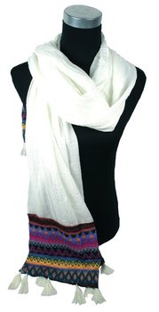 Πολυτελές Κασκόλ Ibiza Look Κρεμ (1 τεμ)