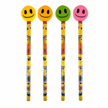 Χαρούμενο Μολύβι Smiley με Γόμα (24 τμχ.)