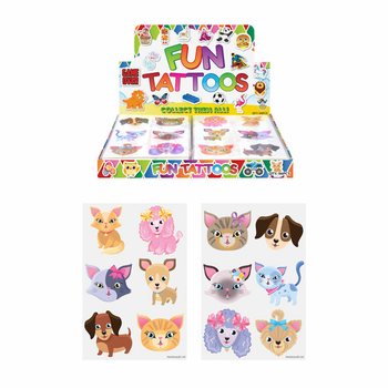 Fun Tattoos: Γάτες & Σκύλοι (Display 96 τεμαχίων)