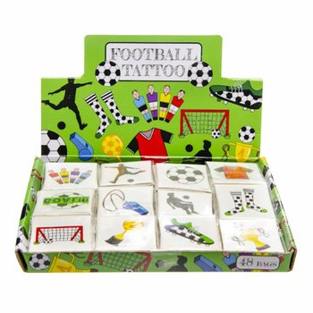Fun Tattoos Ποδόσφαιρο - Display με 48 Πακέτα (12 Τατουάζ ανά πακέτο)