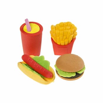 Σετ 4 Τεμαχίων Γόμες Fast Food (Κουτί Προβολής 12x)