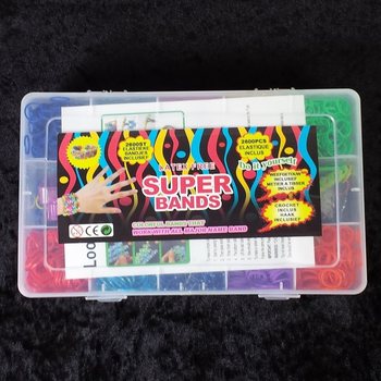 2.600 Super Bands / Λαστιχάκια Loom σε μεγάλο κουτί (Σετ 6 τεμ.)