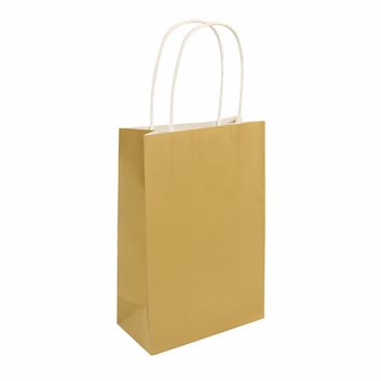 ΧΑΡΤΙΝΗ ΤΣΑΝΤΑ ΜΕ ΧΕΡΟΥΛΙΑ - 14x21x7cm - Χρώμα: ΧΡΥΣΟ (24τμχ)
