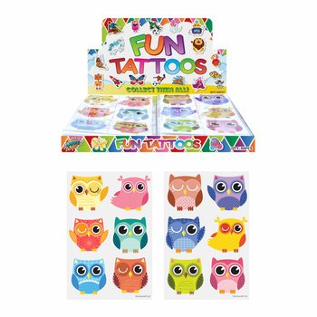 Fun Tattoos Κουκουβάγια - Display (96 Τεμάχια)
