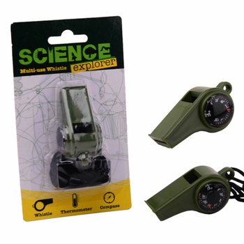 Science Explorer Σφυρίχτρα Επιβίωσης με Πυξίδα και Θερμόμετρο (24 τμχ.)