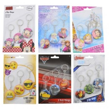 MIX DISNEY Μπρελόκ 3 Τεμάχια σε Κάρτα (24 Κάρτες x 3 τεμ.)