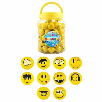 Μπαλάκια Χοροπηδηχτά Smiley Funny Faces Ø3.3cm σε Μπολ (72 τμχ)