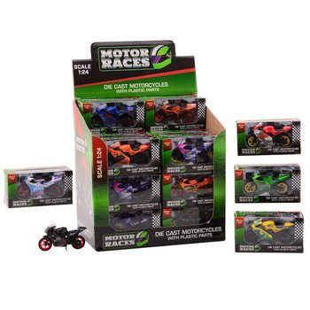 ΜΟΤΟΣΥΚΛΕΤΑ SUPER SPORT DIE CAST, ΚΛΙΜΑΚΑ 1:24 ΣΕ DISPLAY (24 τμχ)