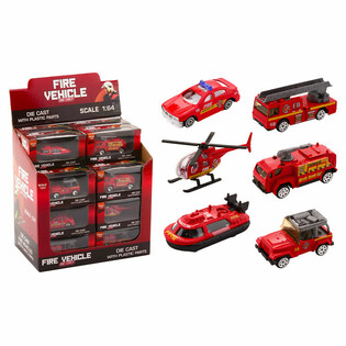 DIE CAST - ΜΙΞ ΠΥΡΟΣΒΕΣΤΙΚΩΝ ΟΧΗΜΑΤΩΝ - ΚΛΙΜΑΚΑ: 1:64 - ΣЕ DISPLAY (24τμχ)
