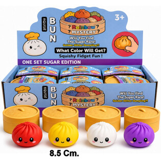 RAGE - Squishy SUGAR EDITION Dumplings Bun &Mu;&Epsilon;&Gamma;&Alpha;&Lambda;&Omicron; (8.5 x 8.5 x 4.8 cm) - Viral 2026 Fidget Toy (12 &tau;&mu;&chi;)