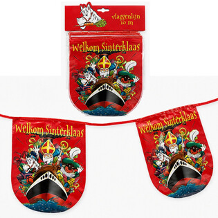SINTERKLAAS - ΓΙΡΛΑΝΤΑ ΣΗΜΑΙΩΝ «WELKOM SINTERKLAAS» - ΜΗΚΟΣ: 10 Μέτρα (6 τμχ.)